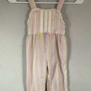 Vintage 1980s made in the USA Buster Brown 24 month romper overalls